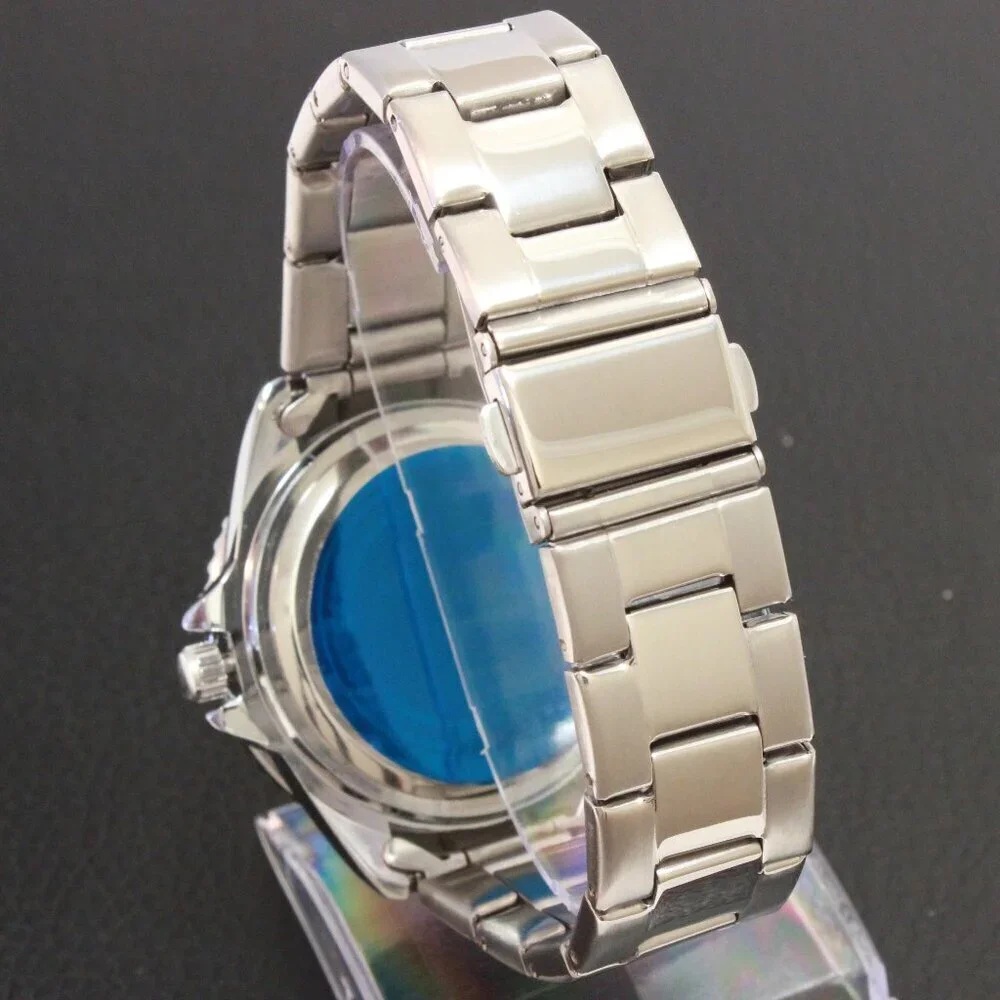 Men's Diver Style Watch Green Uni-directional Bezel Stainless Bracelet 40mm